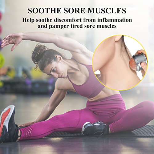 gemshan Massage Roller Ball, Natural Himalayan Salt Ball Roller Hand Massage Toll for Neck,Back,Arm Full Body Massage. (Gray) - color: Gray