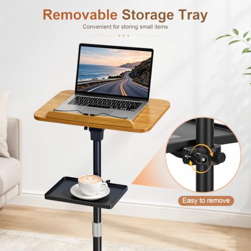 2-in-1 Floor & Desktop Music Book Stand, Adjustable Height 19.7-51.2 in - color: Brown