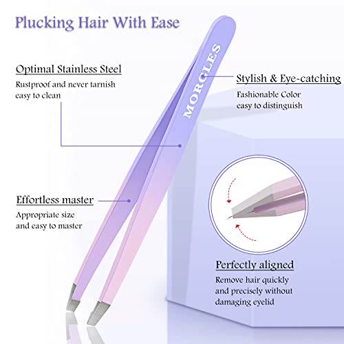 MORGLES Tweezers Set 9 Pcs Colorful Nail Clipper Kit with Case for Grooming - color: A-multicolored