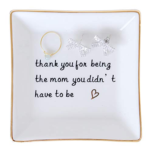 Stepmom Gifts Ring Dish Mother in Law Jewelry Tray Thank You Present - color: Mom