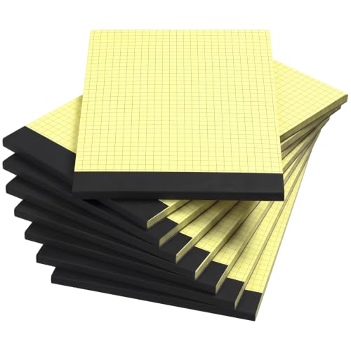 Jetec 8 Pcs Small Graph Paper Notepad 5 x 8 Inch, Black - color: Black