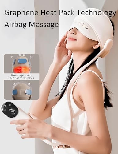 Electric Head Massager for Headaches, Eye Massager with Heat