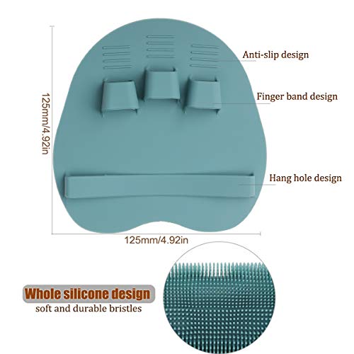 1 Pack Soft Silicone Shower Brush, Body Scrubber Exfoliating Skin Massage - color: Eucalyptus Green