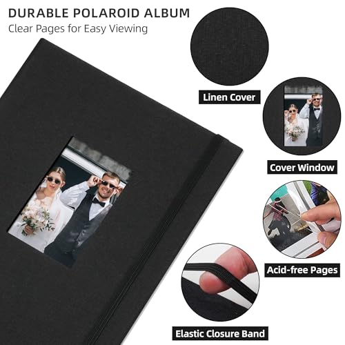 Vienrose Mini Polaroid Photo Album 208 Photos 2x3 Inch Black 1 PACK - color: Black, size: 1 PACK