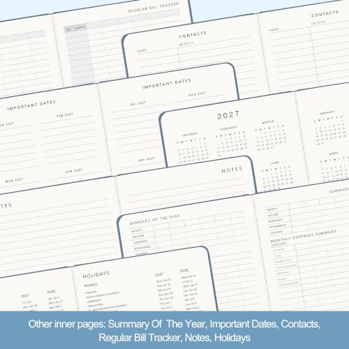 &And Per Se 2027 Planner, 12-Month Monthly & Weekly, 2027 Calendar Planner with 100gsm Paper, A5 Hardcover Faux Leather, 5.7" x 8" (Dark Blue) - color: Dark Blue, size: 5.7" x 8"(Jan 2027-Dec 2027)