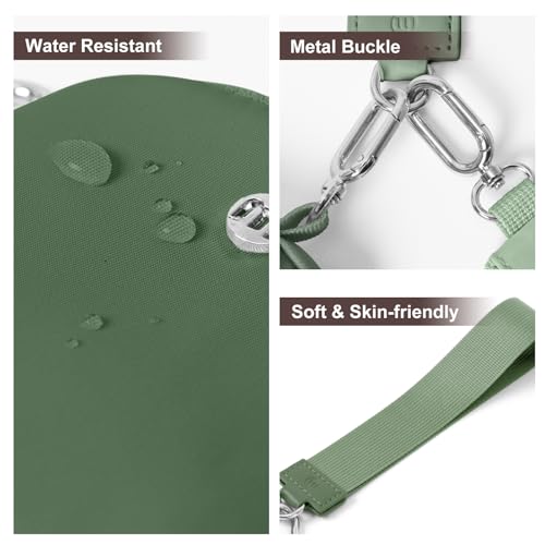 Keychain Wallet Mini Zip Around Wristlet Wallets for Women Detachable Dual Pouch Wristlet Portable Coin Purse Small Wallets - color: Dark Green + Light Green