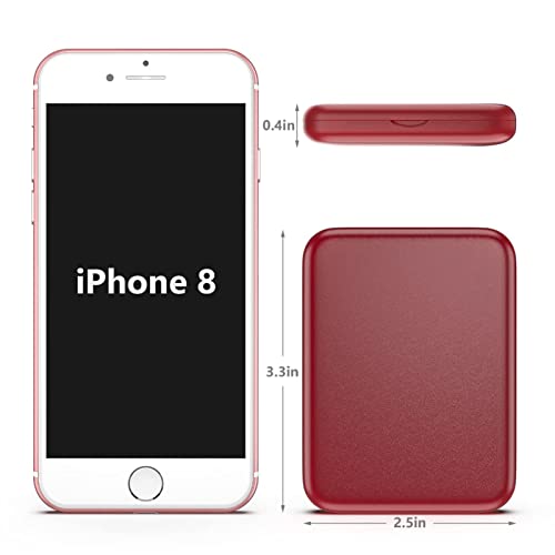Kintion Pocket Mirror, 1X/3X Magnification LED Compact Mirror (Wine Red) - color: Wine Red