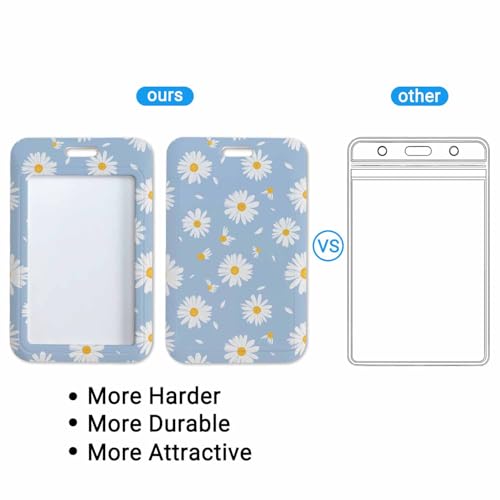 Cute Flower ID Badge Holder Flying Petal Badge Holder with Lanyard for Student Nurse Worker - color: Cute Flower