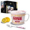 34 OZ Ceramic Bowl with Lid Instant Ramen Noodle Bowl Large Soup Bowl with Handle, Ramen Lovers Gift, Red - color: Red