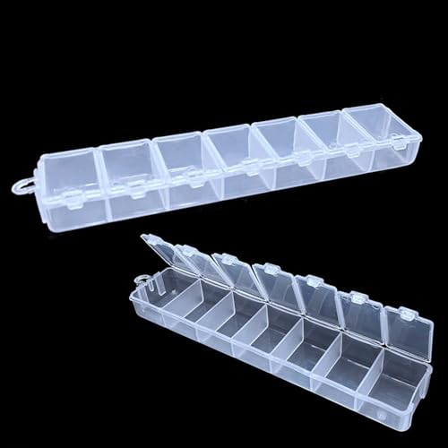 1pcs Adjustable 1-24 Grids Compartment Jewelry Box Transparent Plastic Storage Boxes Container Earring Organizer Case (Style2) - color: Style2