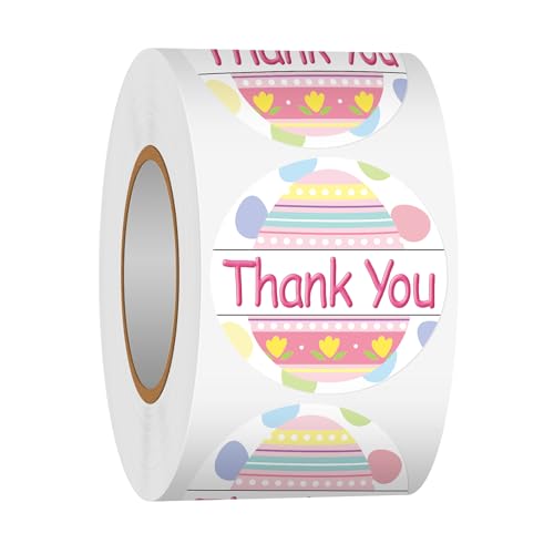 Heyfibro 500 PCS 1.5 Inch Thank You Stickers for Small Business, Baking, Gifts, Envelopes, Easter Decorations (Egg 1) - style: Egg 1
