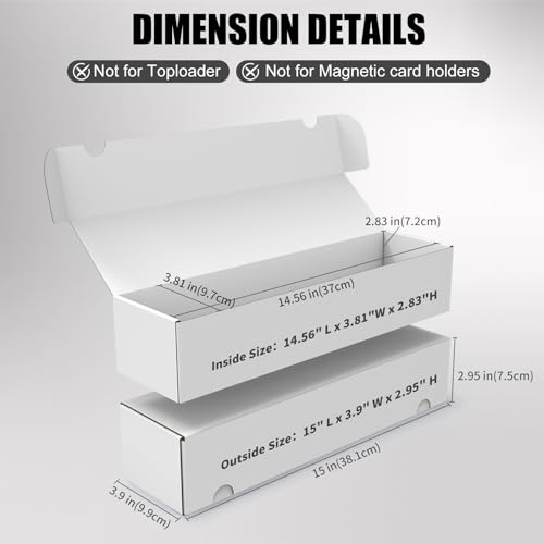 Trading Card Storage Box, 6-Pack 1100 Count White Corrugated Cardboard Box - size: 6 Piece 14in for Standard