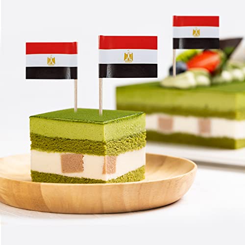 mflagperft Egypt Toothpick Flags 100 Pack, Egyptian Flag Cocktail Picks - color: Egypt