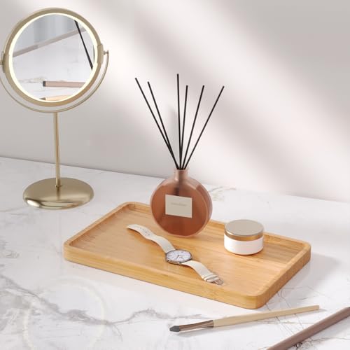 VERTORGAN Bamboo Serving Tray,9.8x5.9 Inch Trays,Home Decor(Natural) - color: Natural, size: 9.8" x 5.9" x 0.6"