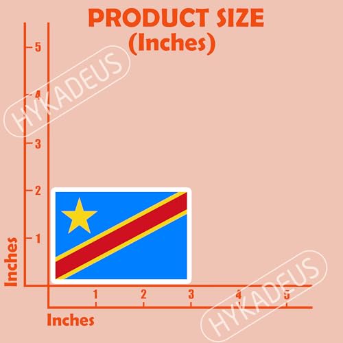 (3Pcs) Democratic Republic of the Congo Flag Stickers – Congolese Sticker - color: Democratic Republic of Congo