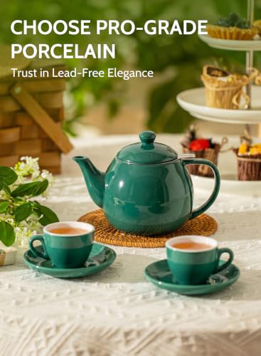 Sweese Porcelain Teapot 27 oz with Infuser for Loose Leaf Tea, Sage Green - color: Sage Green, size: 27oz (with infuser)