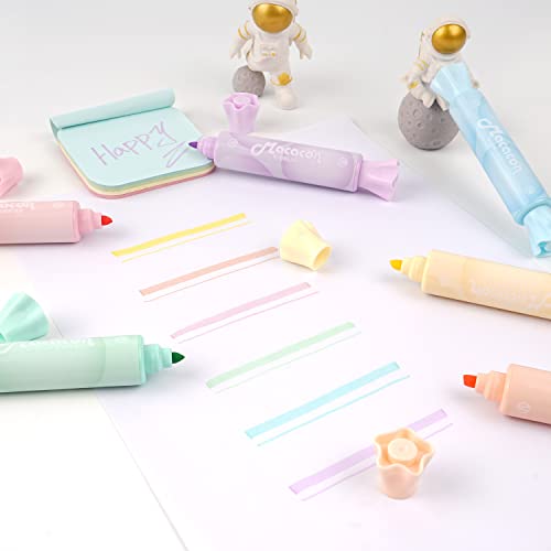 Candy Highlighters, 18 Pack Cute Pastel Highlighter Pens, Candy Shaped Chisel Tip No Bleed, Quick Dry Aesthetic Highlighters for School Supplies, Bible Study, Journaling, Planner, Notes, Teachers - style: 18 Pack