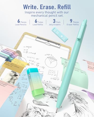 Four Candies School Supplies with Cute Pencil Case, 39ct, Blue - color: Blue, size: 39 Count (Pack of 1)