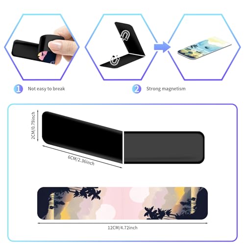 96 Pieces Magnetic Bookmarks Magnet Page Markers - Book Marks for Reading Women & Men with Storage Boxes - Cute Magnet Bookmark Clips for Reading Pleasure（Coconut Trees） - size: 96, style: Coconut Trees Style