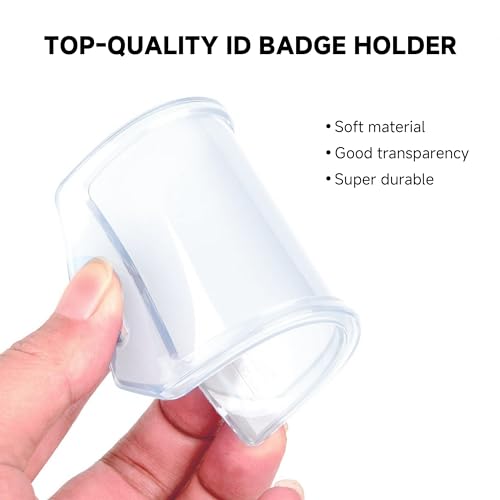 Teskyer Heavy Duty ID Badge Holders, 5 Pack, Vertical - style: Vertical