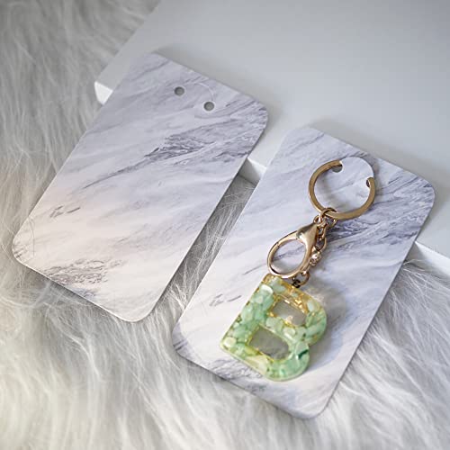 Temlum 3''x4.7'' Keychain Display Cards with Self-Sealing Bags, Marble 100p - color: Marble