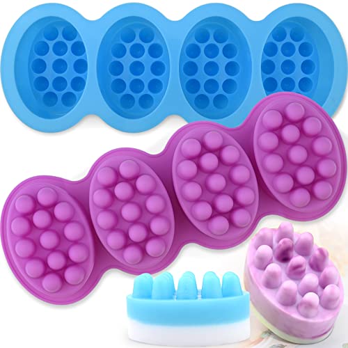 Actvty Silicone Massage Bar Soap Molds, 2 Pack 3D Hair Comb Ice Mold, Hair Brush Silicone Soap Molds for Soap Making, DIY Unique Hair Masks Salon Spa Scalp Massager