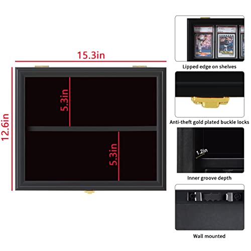 VERANI 8 Graded Card - Sports Baseball Card Display Case Wall Mount Black - size: Small-Horizontal-Black