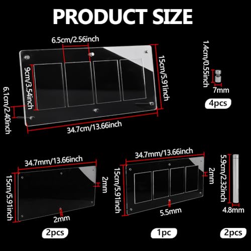 PH PandaHall 4-Slot Acrylic Trading Card Display Case Clear Baseball Cards Display Frame Collectibles Sports Card Stands Cards Displaying Wall with Screw for Pictures Photo Storage Displaying