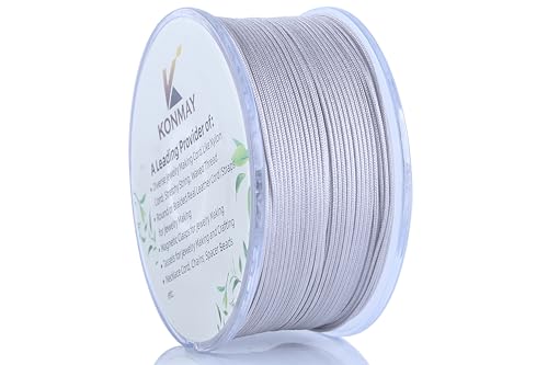 KONMAY 0.8mm Grey Nylon Bracelet String for Dream Catchers & Suncatchers - color: Gray, size: Braided 0.8mm