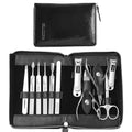 FAMILIFE Stainless Steel Manicure Set 11-in-1 Professional Nail Clipper Kit - color: Black