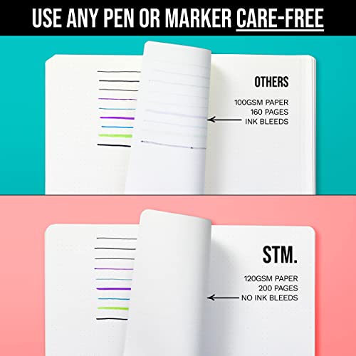 Lined Journal Notebook for writing + Free Pen! Ruled 200 pages, 120gsm Thick Paper with Sticky Notes,pen loop, elastic band, leather hard cover | Scribbles That Matter A5 journals, (5.75 x 8.2) - color: Chestnut
