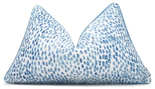Watercolor Dot Print Lumbar Pillow Cover 12x20, Blue - color: Rain Drops-blue, size: 20" x 12" (Pack of 1)