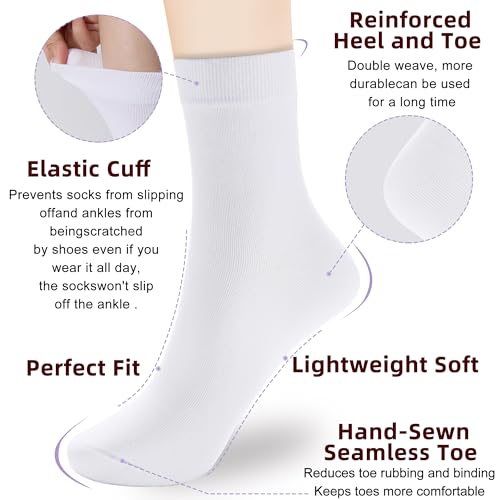 Corlap Women's Thin Above Ankle Socks-6Pairs Cotton Bootie Dress Crew Socks - color: 6 Pairs 3white+3black, size: 6-9