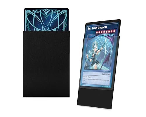 TitanShield Small Japanese Card Sleeves, Black (150 Sleeves) - Fits YuGiOh - color: Black