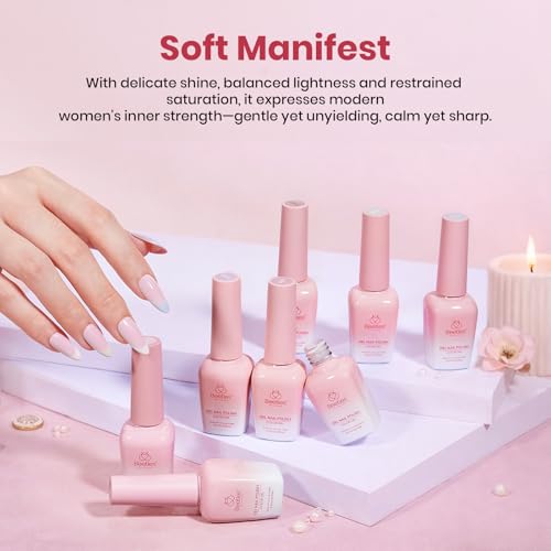 Beetles Pastel Gel Nail Polish Set, Soft Manifest Neutral Nude Gel Polish - color: A - Mixed Finishes | | Soft Manifest
