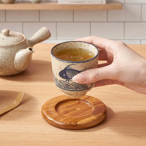 Japanese Tea Cups, 6 OZ Ceramic Matcha Cup, Handless Espresso Cups - color: 6 Patterns