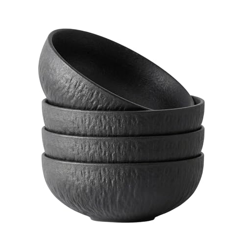 KINGSTONE Bowl Set of 4, 20.4 oz Matte Marble Pattern Stoneware Soup Bowls - size: 4 Pieces