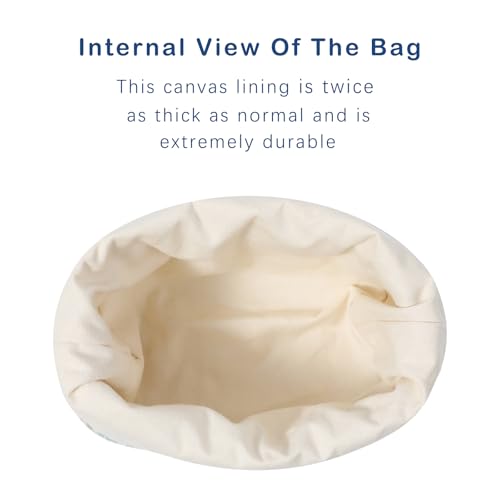 RSRSLEII Quilted Cotton Seashell Drawstring Makeup Bag, Toiletry Bag, White - color: Drawstring White