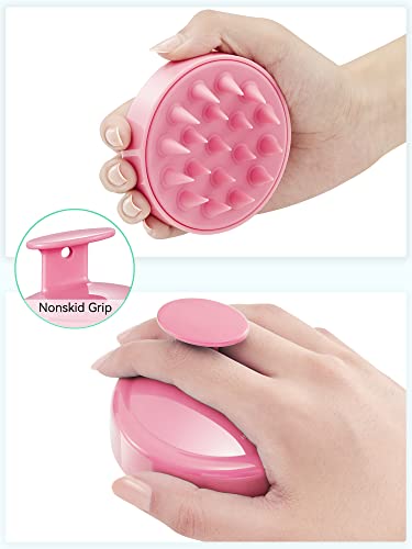 HEETA Scalp Massager Hair Growth Scrubber for Dandruff Removal Hair Care - color: 03-pink