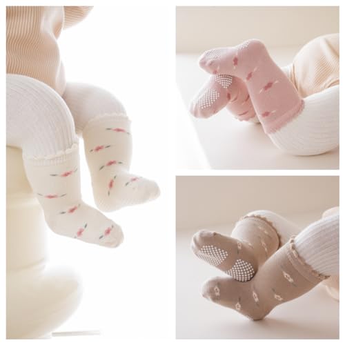 J Poqobog Baby Non Slip Grip Crew Socks,Toddler Boys Socks Girls Cotton - color: Girls2, size: 2-3T