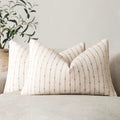 Foindtower Boho Striped Boucle Lumbar Throw Pillow Covers 12x20 Cream Camel - color: Irish Cream, size: 20" x 12" (Pack of 2)