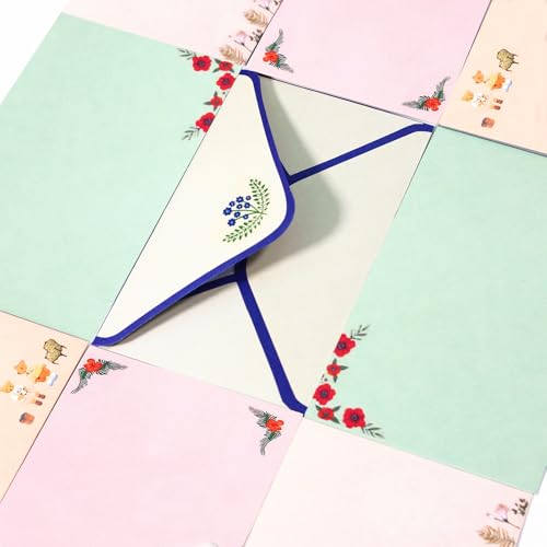 55 Pcs Stationery Paper Envelopes Set - color: Beautiful