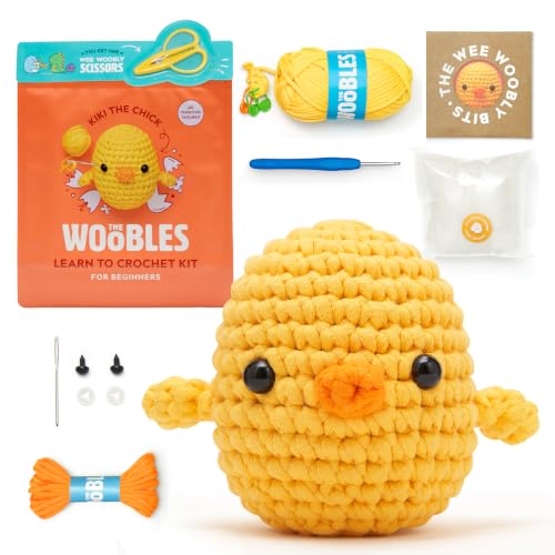 The Woobles Beginner Crochet Kit with Scissor - Kiki the Chick - color: Kiki The Chick, size: With Scissor Kit
