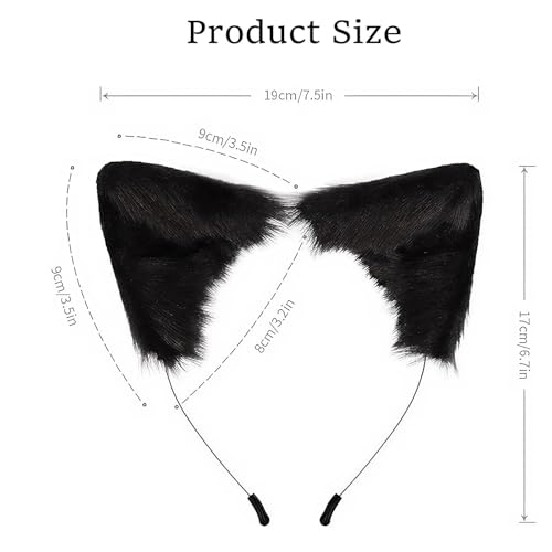 Bear Ears Cute Headband Fluffy Grizzly Hairband, Animal Ear Head Wear for Valentines Halloween Christmas Party - style: Fox Ears