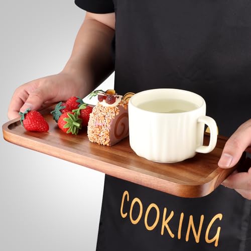 Small Wooden Platter Mini Charcuterie Boards Acacia Wood Serving Trays - size: 11" × 5.5" × 0.6"
