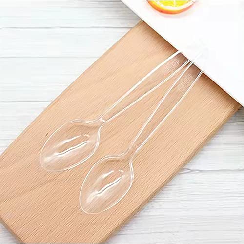 MOACOCK 200 Count Heavy Weight Clear Plastic Spoons - color: Clear