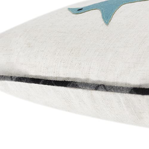 JWH Bird Throw Pillow Cover 14x24 Beige Turquoise Blue Grey - color: Teal Blue & Gray Plaid With Birds