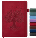 Lined Journal Notebook for Women Men, A5 Hardcover Leather Journals - color: A-Tree-Red, size: 1 Pack-A5（5.8"×8.3"）