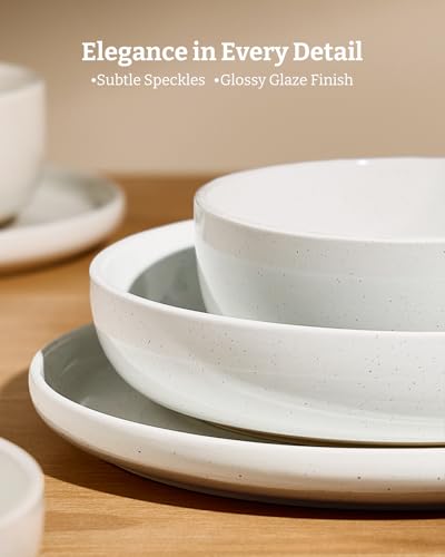 Famiware Milkyway 12-Piece Stoneware Dinnerware Set, White - color: White, size: Service for 4 (Standard Dinner Set)