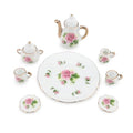 Miniature Tea Set 1/6 Scale Dollhouse Accessories Porcelain Little Rose - color: Little Rose
